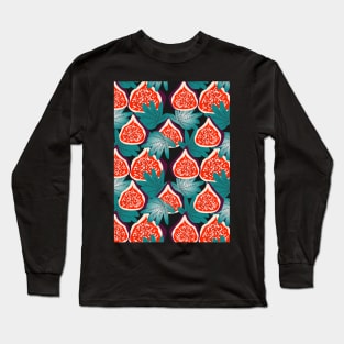 Colorful figs and leaves Long Sleeve T-Shirt